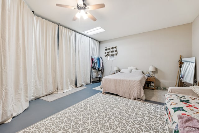 363270 E 5700th Rd, Jennings, OK 74038 - bedroom featuring ceiling fan and finished concrete floors