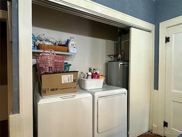 1327 E 10th St, Okmulgee, OK 74447 - laundry area featuring independent washer and dryer and water heater
