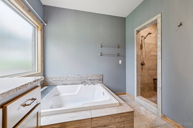 15303 Foreacre Cir, Sapulpa, OK 74066 - bathroom with a garden tub and tiled shower