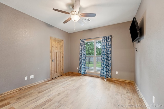 15303 Foreacre Cir, Sapulpa, OK 74066 - spare room with ceiling fan, wood finished floors, and baseboards