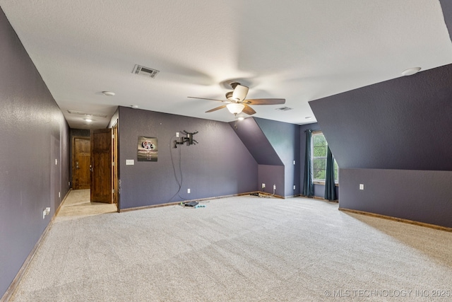 15303 Foreacre Cir, Sapulpa, OK 74066 - bonus room with ceiling fan, light colored carpet, lofted ceiling, and baseboards