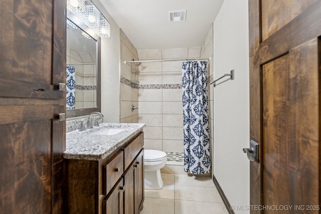 15303 Foreacre Cir, Sapulpa, OK 74066 - bathroom with toilet, tile patterned floors, vanity, and tiled shower