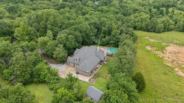 15303 Foreacre Cir, Sapulpa, OK 74066 - view from above of property with a forest