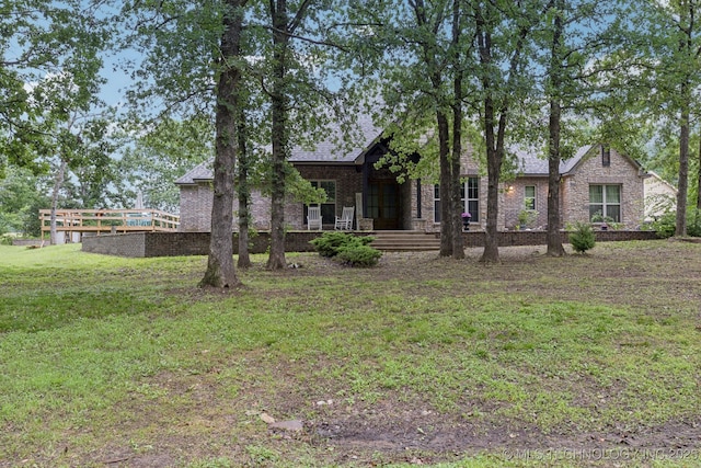 15303 Foreacre Cir, Sapulpa, OK 74066 - view of front of property featuring a front yard and brick siding