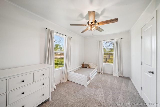 11860 N 68th W Ave, Sperry, OK 74073 - bedroom with multiple windows, light carpet, and ceiling fan