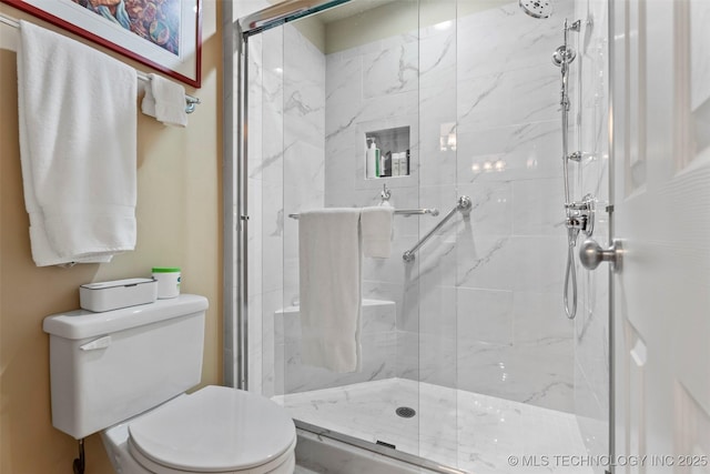5070 Lake Breeze Rd, Grove, OK 74344 - bathroom featuring toilet and a marble finish shower