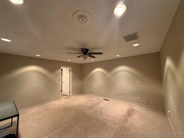 1808 N Woodland, Drumright, OK 74030 - carpeted empty room featuring ceiling fan, recessed lighting, and baseboards