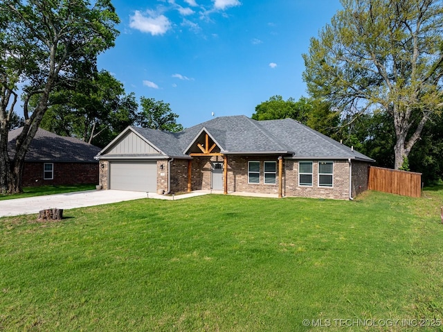 3923 Bryan Rd, Durant, OK 74701 - view of front facade featuring brick siding, driveway, a garage, and a shingled roof
