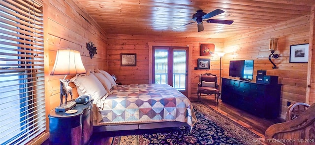 116433 S 4210th Rd, Eufaula, OK 74432 - bedroom with wooden walls and wooden ceiling