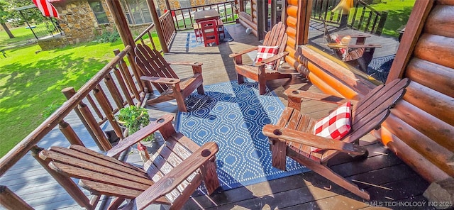 116433 S 4210th Rd, Eufaula, OK 74432 - deck with a lawn