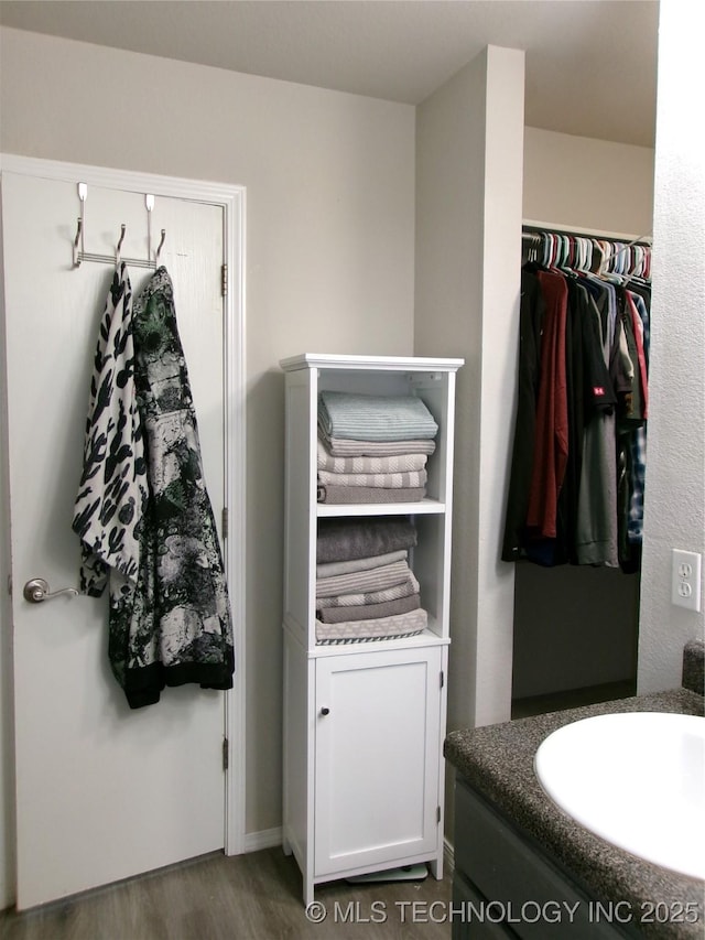 7882 E 132nd Pl S, Bixby, OK 74008 - bathroom featuring wood finished floors and vanity