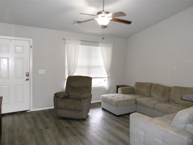 7882 E 132nd Pl S, Bixby, OK 74008 - living room with a ceiling fan, wood finished floors, and baseboards