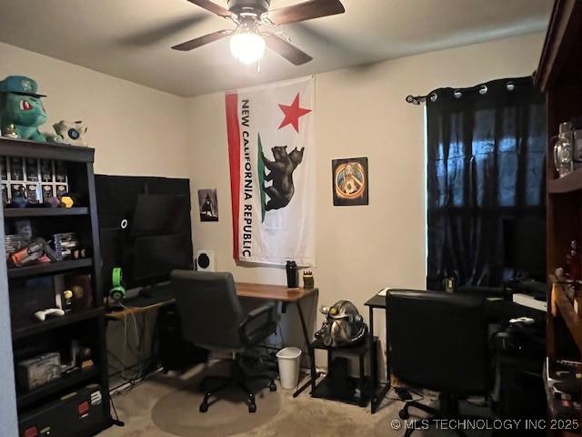 1630 S 31st Ct, Broken Arrow, OK 74014 - office space featuring a ceiling fan and carpet floors