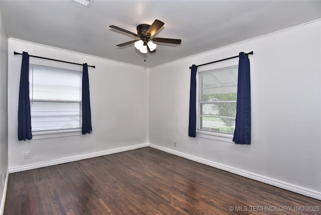 1373 E 42nd Pl N, Tulsa, OK 74105 - unfurnished room featuring a ceiling fan, wood finished floors, and baseboards