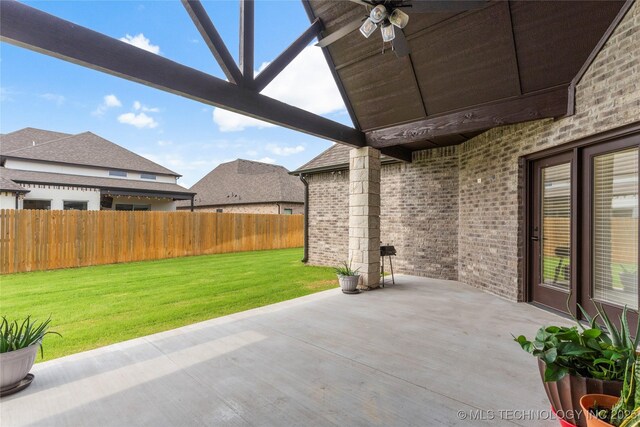 5314 E 125th St S, Bixby, OK 74008 - view of patio featuring a ceiling fan