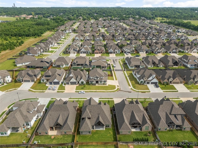 5314 E 125th St S, Bixby, OK 74008 - aerial view of property and surrounding area with nearby suburban area