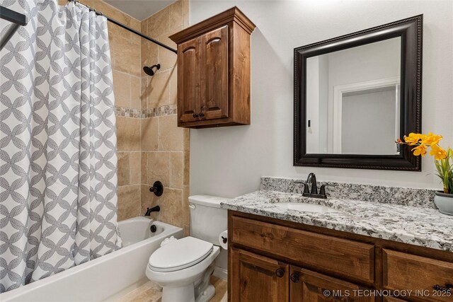 5314 E 125th St S, Bixby, OK 74008 - bathroom with shower / tub combo, vanity, and toilet