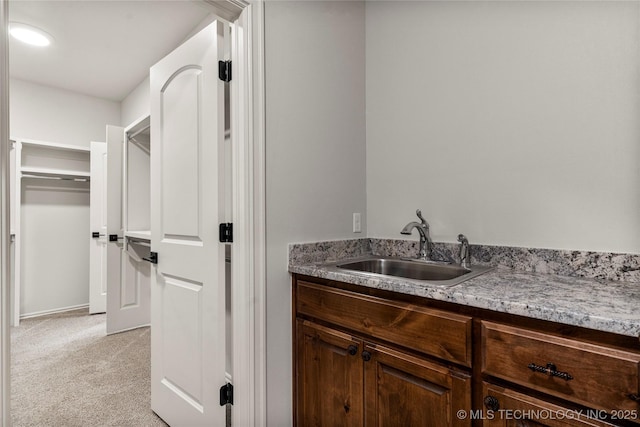 5314 E 125th St S, Bixby, OK 74008 - bar featuring a sink and light carpet