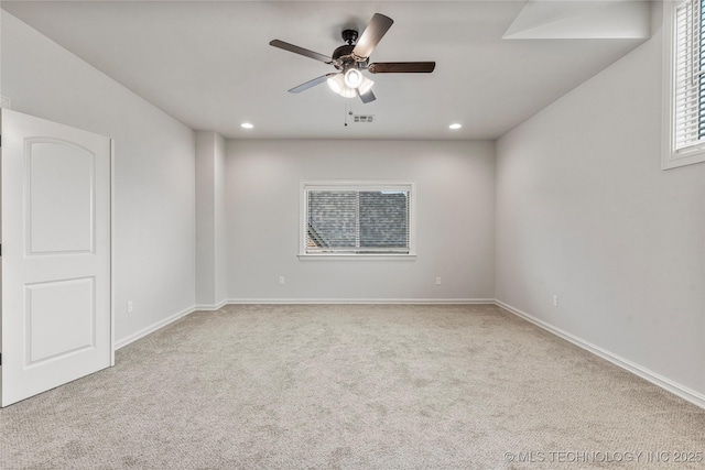 5314 E 125th St S, Bixby, OK 74008 - unfurnished room featuring carpet floors, ceiling fan, recessed lighting, and baseboards