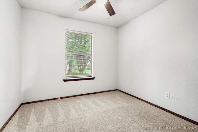 32112 E 721st Rd, Wagoner, OK 74467 - carpeted empty room featuring ceiling fan, a textured ceiling, and baseboards