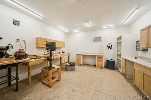 21 E 171st St S, Glenpool, OK 74033 - miscellaneous room with a workshop area and a wall mounted AC
