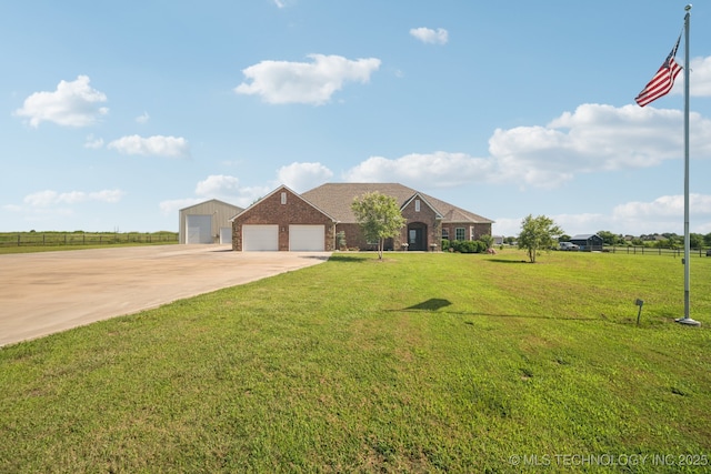 21 E 171st St S, Glenpool, OK 74033 - view of front of house with concrete driveway, a garage, and brick siding
