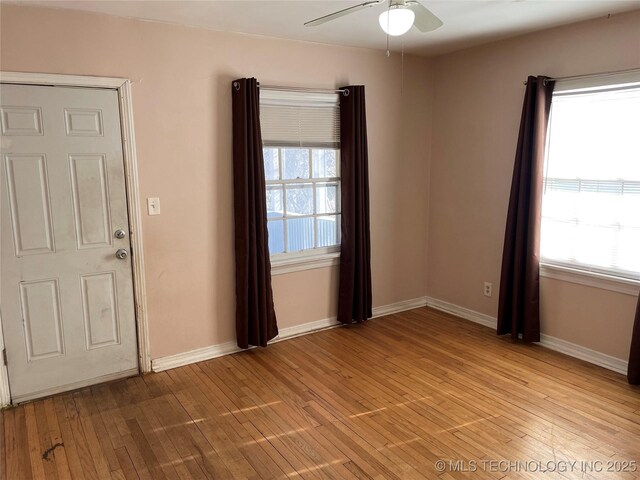 141 N College Ave, Tulsa, OK 74110 - empty room featuring light wood-style flooring and ceiling fan