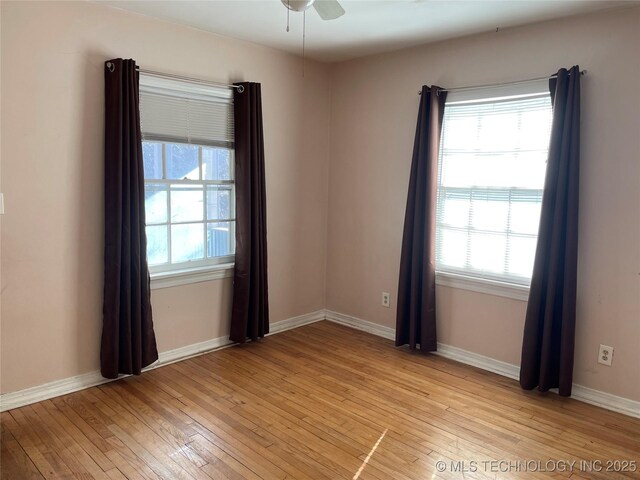141 N College Ave, Tulsa, OK 74110 - empty room featuring light wood finished floors and ceiling fan