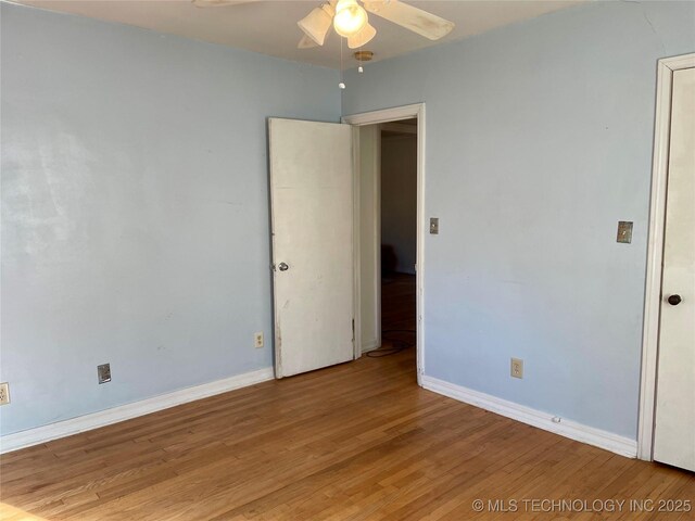 141 N College Ave, Tulsa, OK 74110 - unfurnished room with ceiling fan and light wood-style flooring