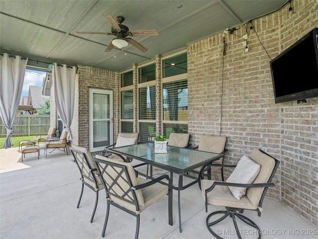 12909 S First St, Jenks, OK 74037 - view of patio with ceiling fan and outdoor dining area