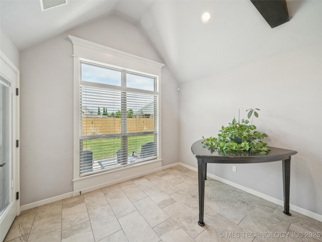 12909 S First St, Jenks, OK 74037 - interior space with vaulted ceiling and baseboards