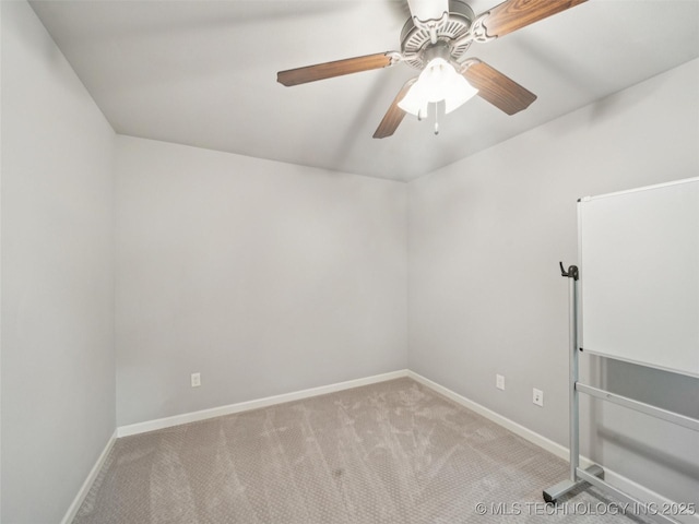 12909 S First St, Jenks, OK 74037 - carpeted spare room featuring baseboards and ceiling fan