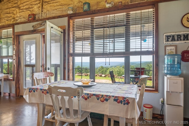3819 129th Rd, Panola, OK 74559 - dining space featuring healthy amount of natural light and finished concrete flooring