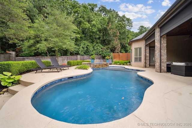 5912 E 119th St, Tulsa, OK 74137 - view of pool featuring a patio area and a fenced backyard