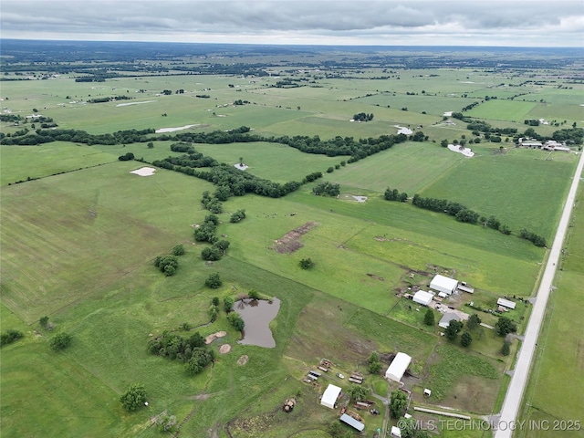 5401 N 435th Rd, Adair, OK 74330 - aerial view of property and surrounding area with rural landscape and a pastoral area