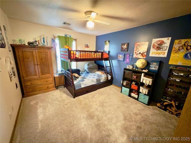 5401 N 435th Rd, Adair, OK 74330 - carpeted bedroom with baseboards and a ceiling fan