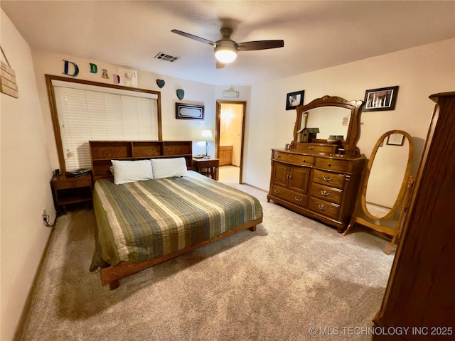 5401 N 435th Rd, Adair, OK 74330 - bedroom featuring light carpet and ceiling fan