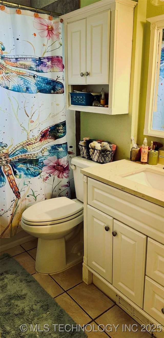 14009 S 295th E Ave, Coweta, OK 74429 - bathroom featuring vanity, tile patterned flooring, and a shower with shower curtain