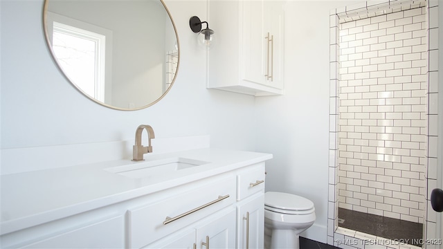 1223 Buckingham, Ardmore, OK 73401 - bathroom featuring toilet, a shower stall, and vanity