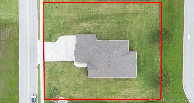 2621 S Catalayah Ln, Claremore, OK 74019 - aerial view of property and surrounding area with property parcel outlined