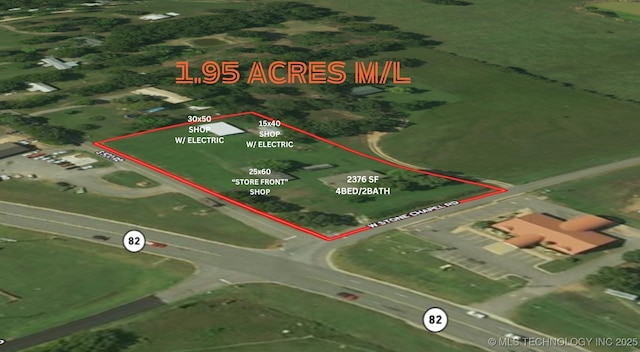 26037 S 520th Rd, Park Hill, OK 74451 - map / location featuring property parcel outlined