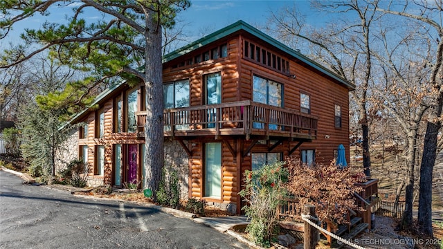31401 S 620th Rd, Grove, OK 74344 - view of front of home featuring log veneer siding