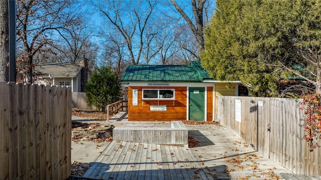 31401 S 620th Rd, Grove, OK 74344 - wooden deck featuring an outbuilding