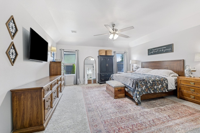14201 E 101st St, Owasso, OK 74055 - bedroom featuring light carpet, a ceiling fan, and baseboards