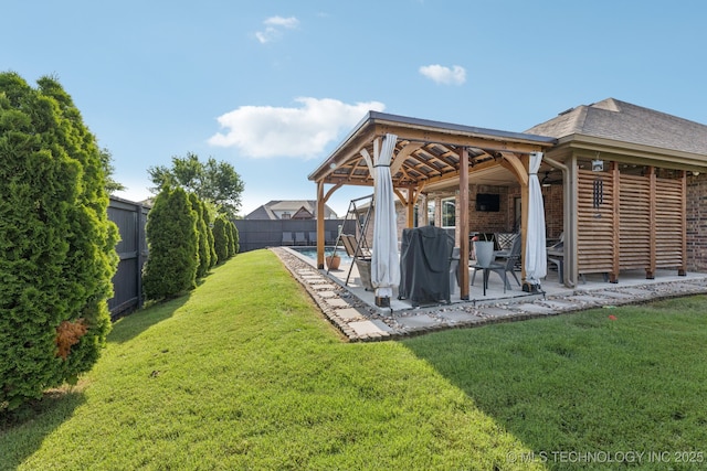 14201 E 101st St, Owasso, OK 74055 - view of yard featuring a patio and a gazebo