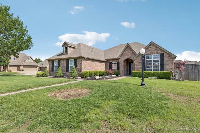 14201 E 101st St, Owasso, OK 74055 - view of front of property featuring brick siding and a shingled roof
