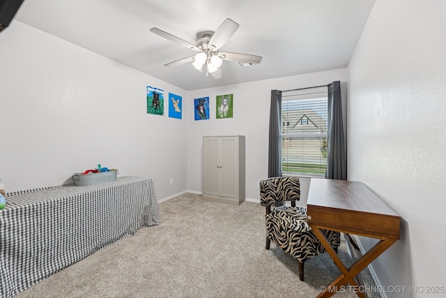 14201 E 101st St, Owasso, OK 74055 - office space with ceiling fan, light colored carpet, and baseboards