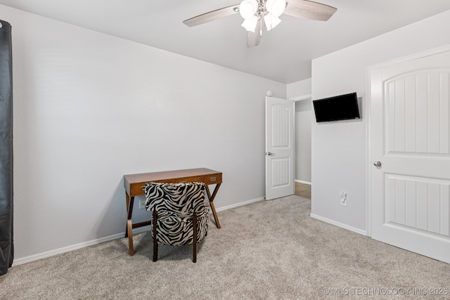 14201 E 101st St, Owasso, OK 74055 - bedroom with carpet, ceiling fan, and baseboards