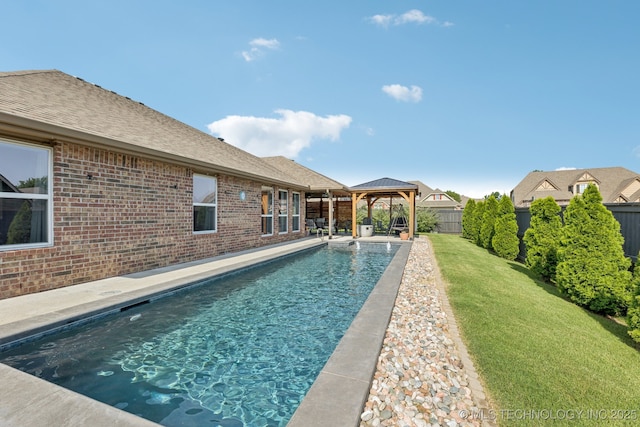 14201 E 101st St, Owasso, OK 74055 - view of pool with a gazebo and a patio