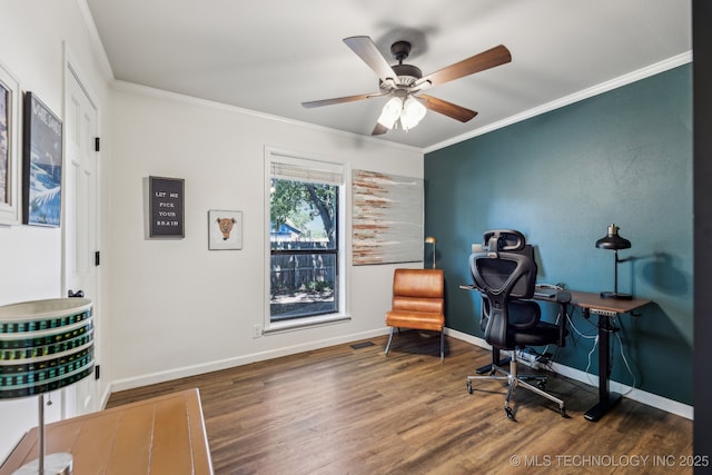 6717 E 99th St, Tulsa, OK 74133 - office space featuring wood finished floors, ornamental molding, and baseboards